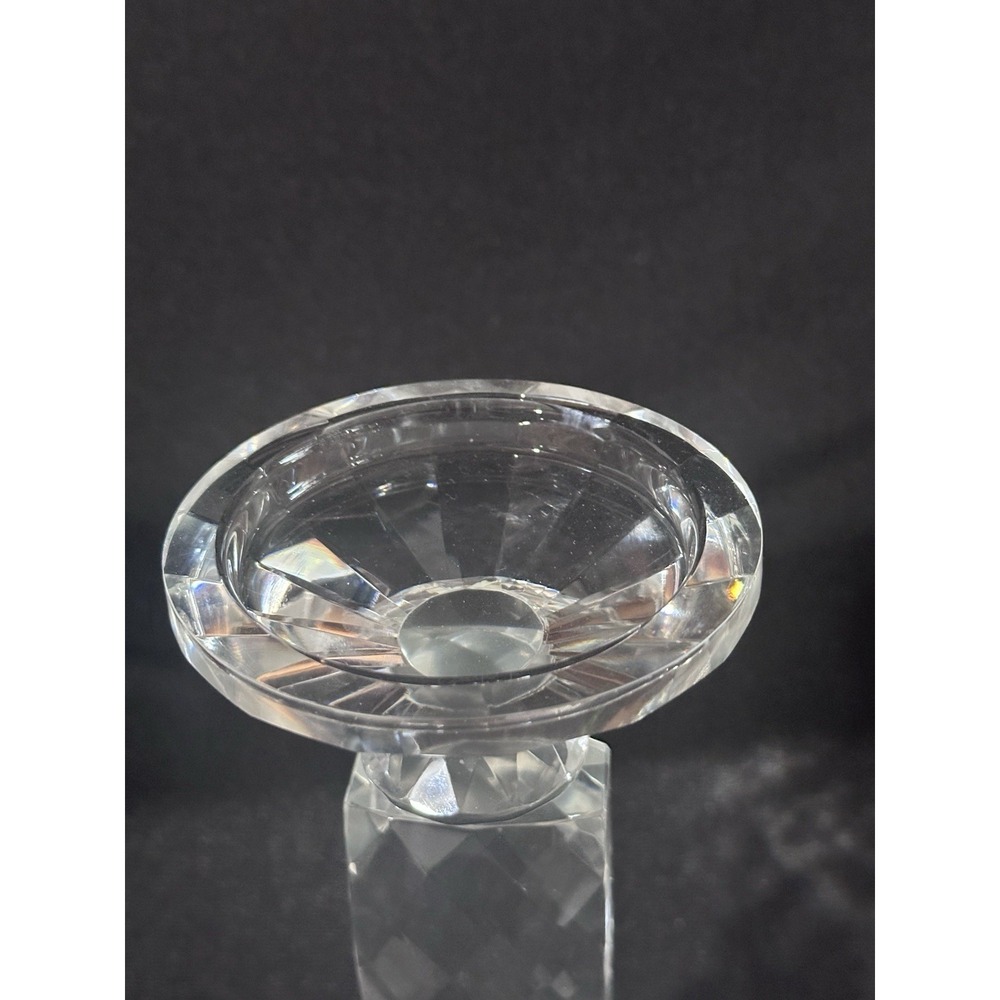 Lafayette Crystal candle holder 10 1/2" Beautiful Square Pattern Cut - Picture 8 of 16